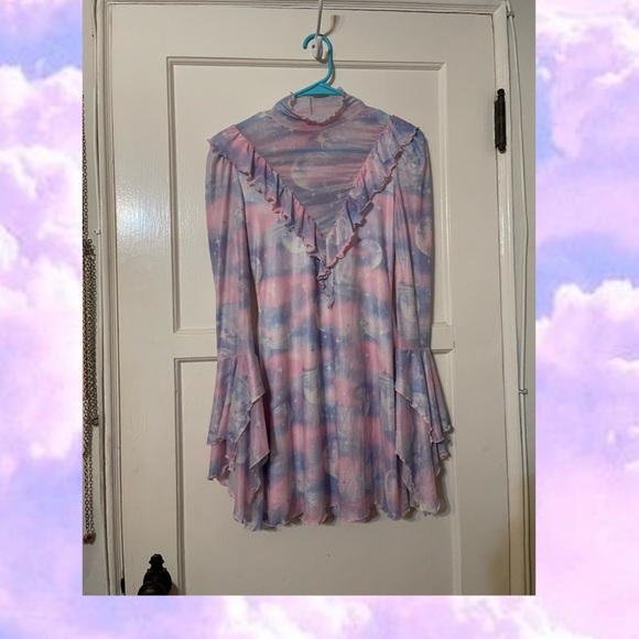 Sugar Thrillz Wish Come True Bell Sleeve Mini Dress - Picture 2 of 4